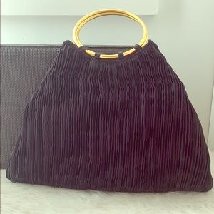 Black satin purse